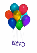 F&eacute;licitations avec des ballons color&eacute;s